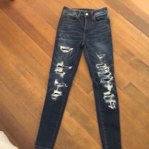 American eagle super stretch dark skinny jeans.